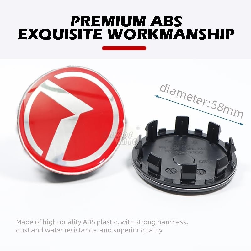 58mm Wheel Hub Center Cap with ABS Material Compatible with Vintage K Auto