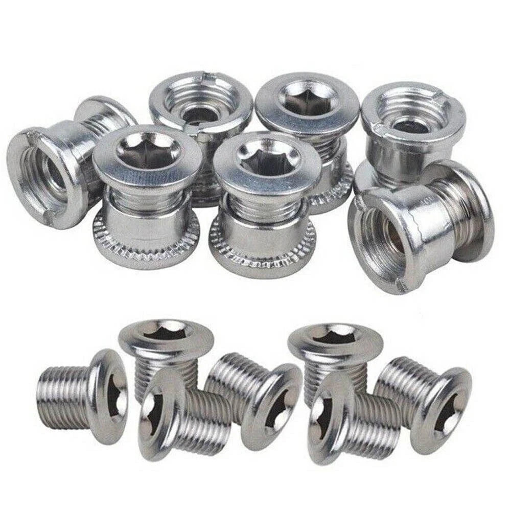 4/5X Steel Bike Chainring Bolts 6.5 Single 8.5 Double Triple Speed Nut Screw MTB