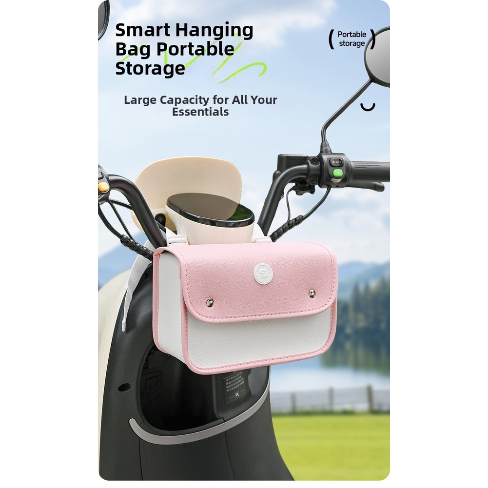 Waterproof Bike Handlebar Pouch 9.65 x 4.33 x 6.69 in Leather Design for E-Bike