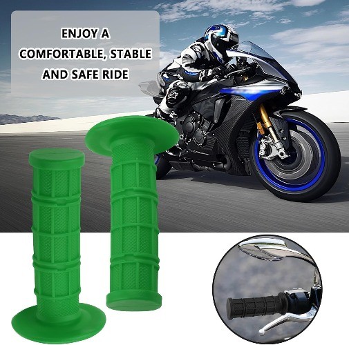 2PCS Motorcycle Grips, AntiSlip Rubber Dirt Bike Grips with 7/8″ Left & 1″ Righ