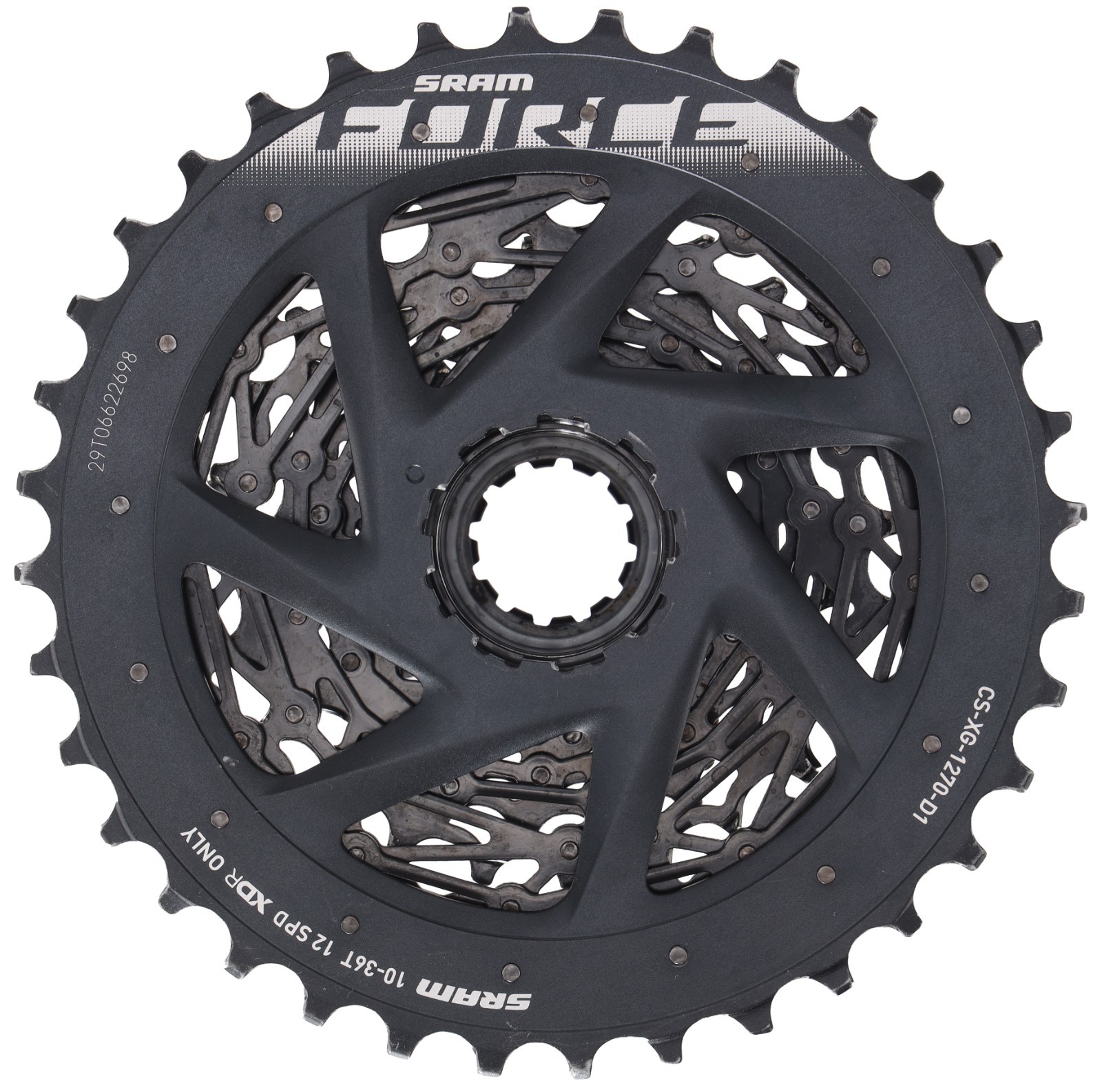 SRAM Force 12 Speed Road Bike Cassette 10-36T CS-XG-1270-D1 XDR BLACK Gravel