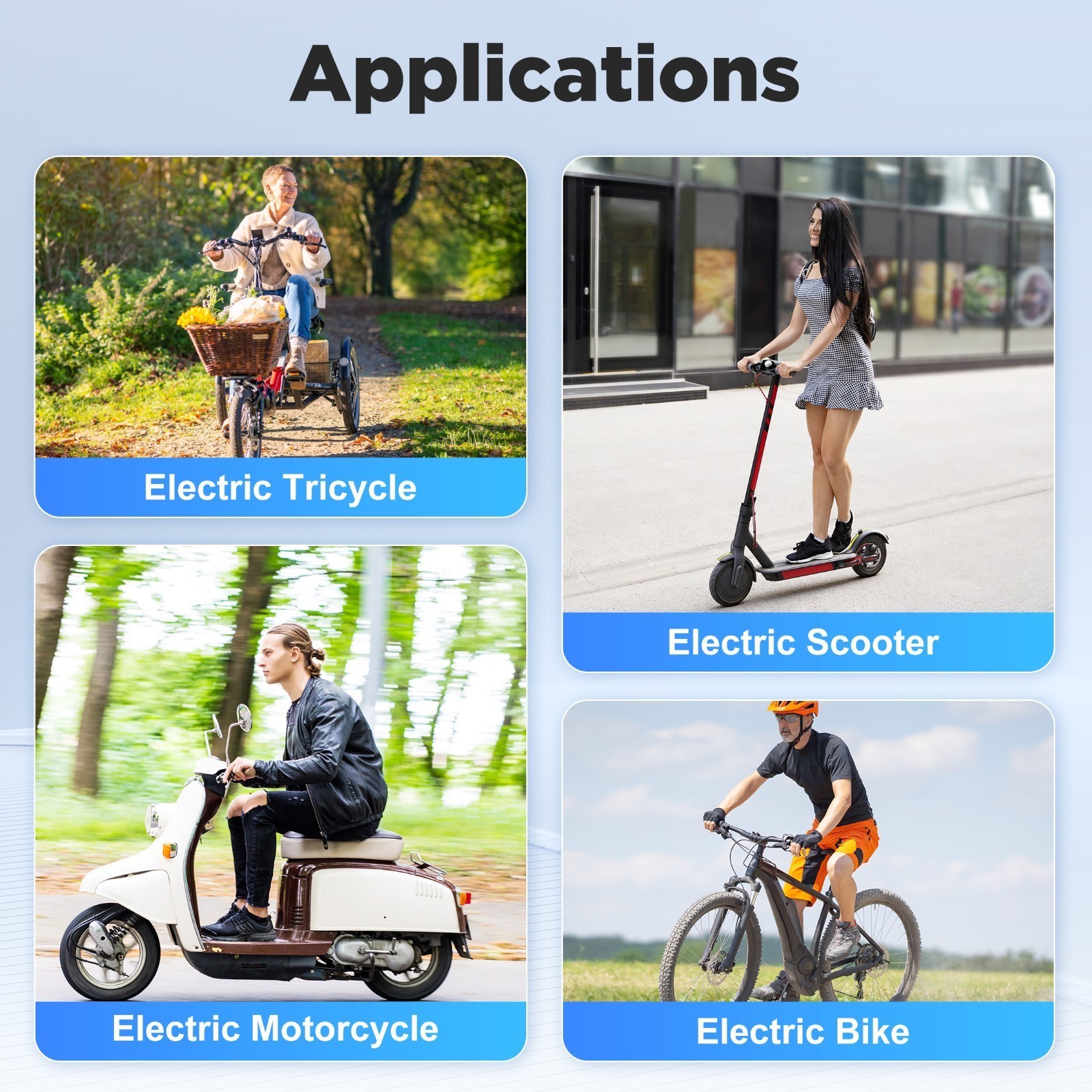 36V 14Ah eBike Lithium Battery For Electric Bicycle 100W-1000W Motor w/ 30A BMS
