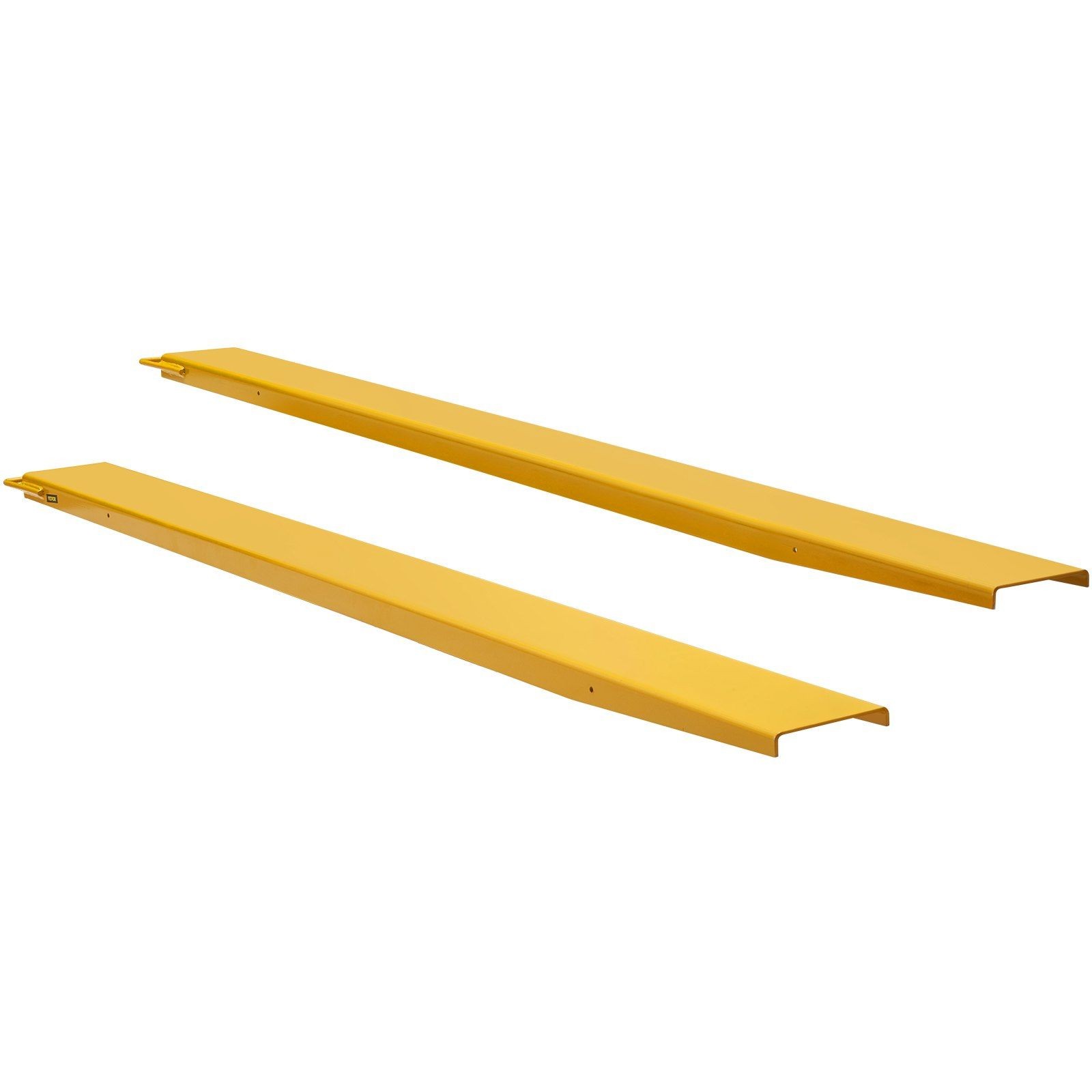 High Capacity Fork Extensions 96inch L 4.5inch W 4000lb Carbon Steel Yellow