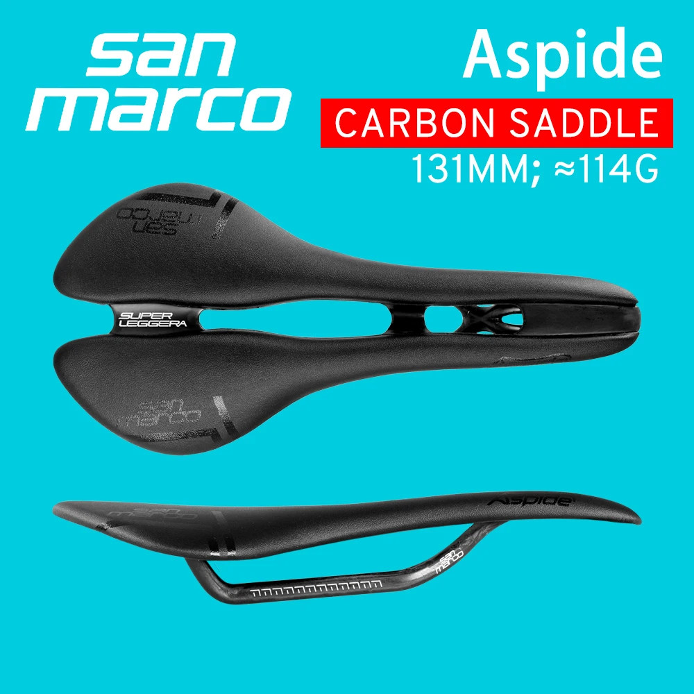 San Marco Aspide Carbon Road Bike Saddle 114g Hollow Comfort Seat Black White