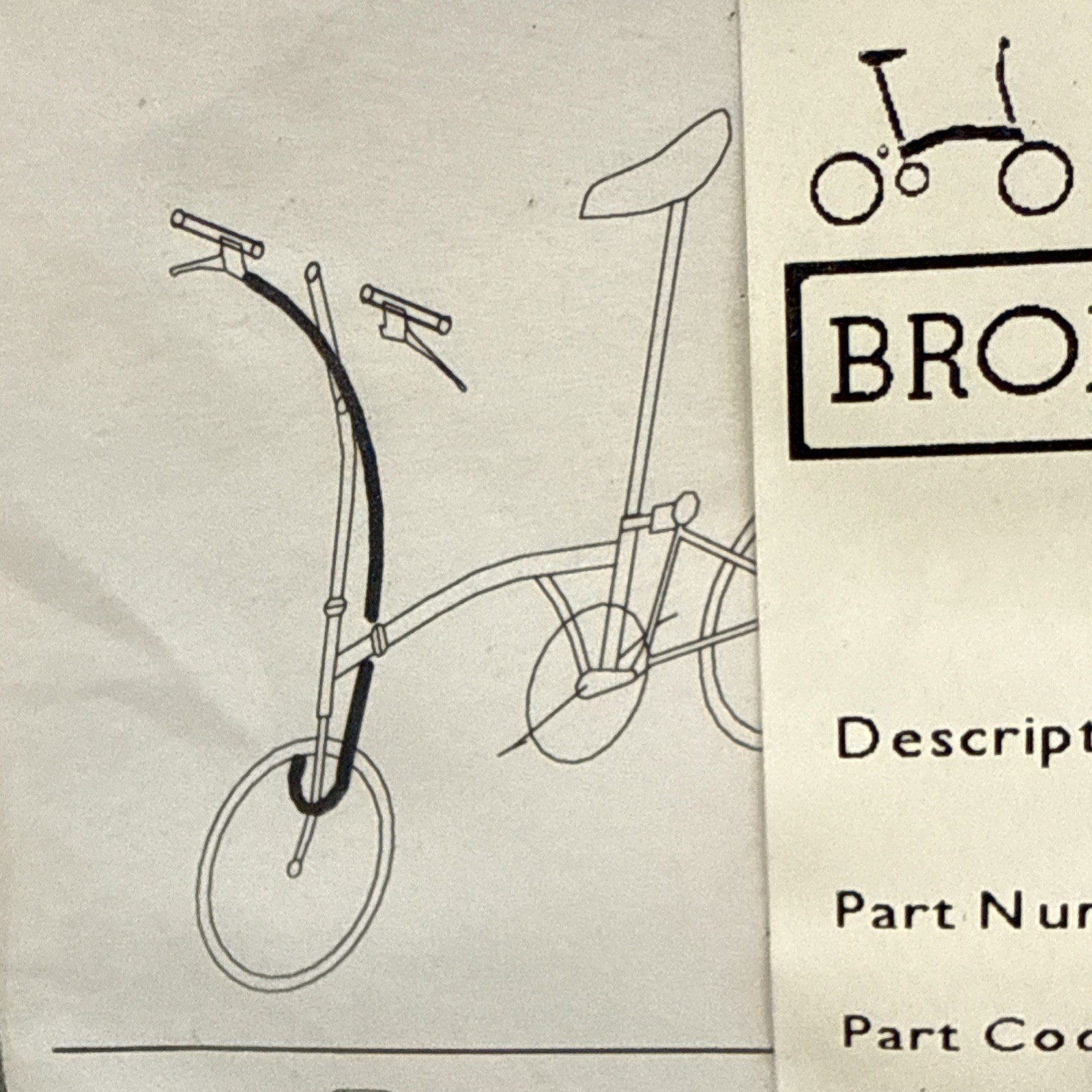Brompton Front Brake Cable For Long Wheel Base with M Bar