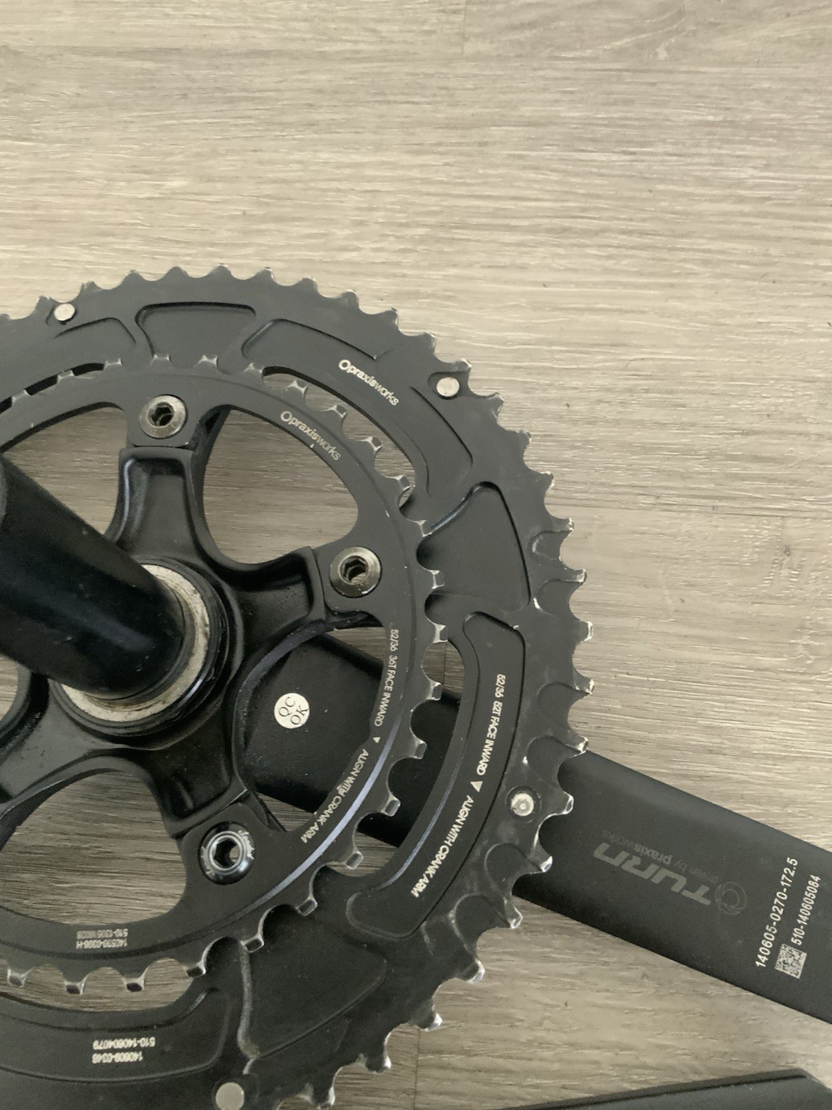 PRAXIS WORKS CRANKSET DOUBLE 172.5 MM ARMS 10 OR 11 SPEED 52-36 TOOTH BB30