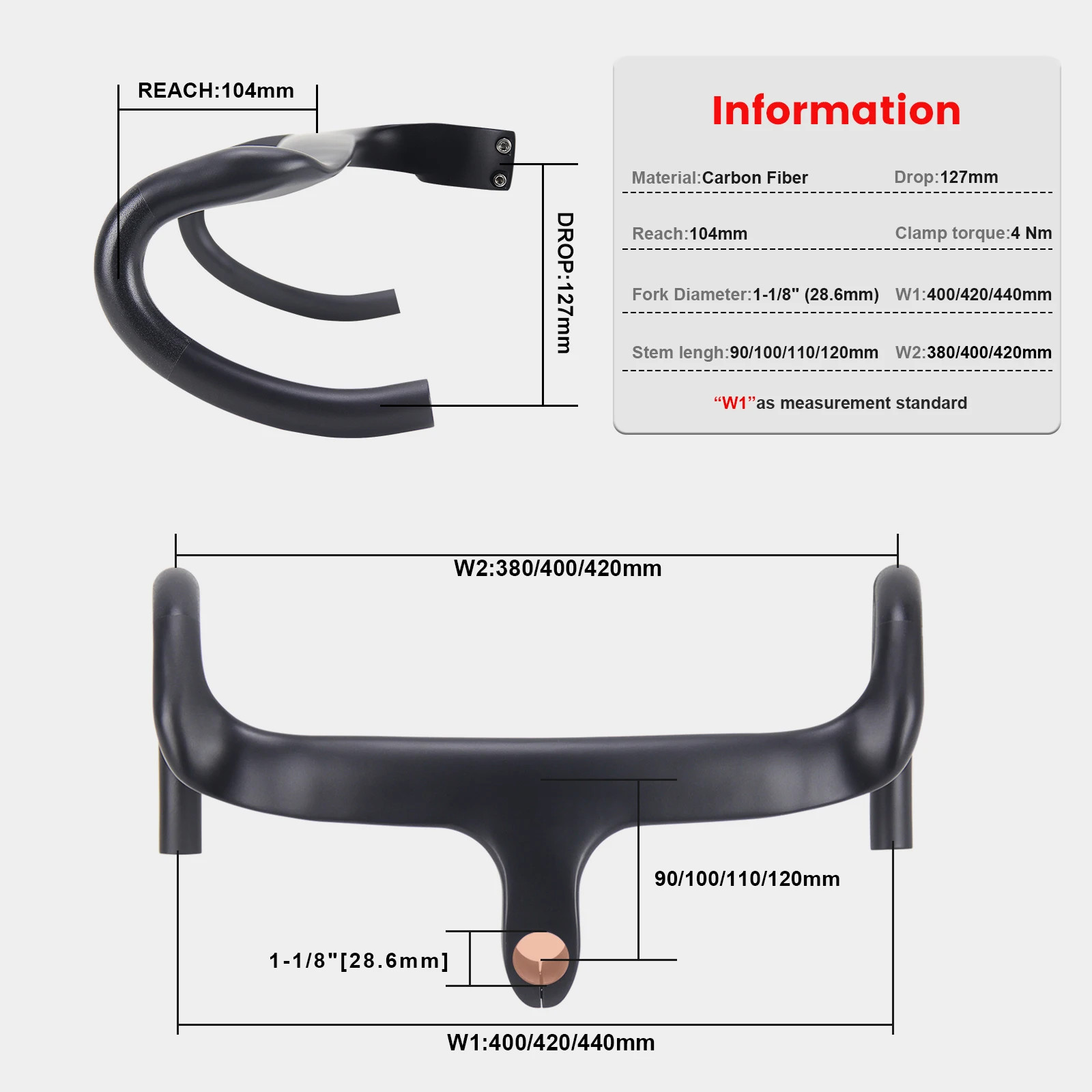 Road Bike Full Internal Routing Racing Drop Carbon Handlebars with Spacer