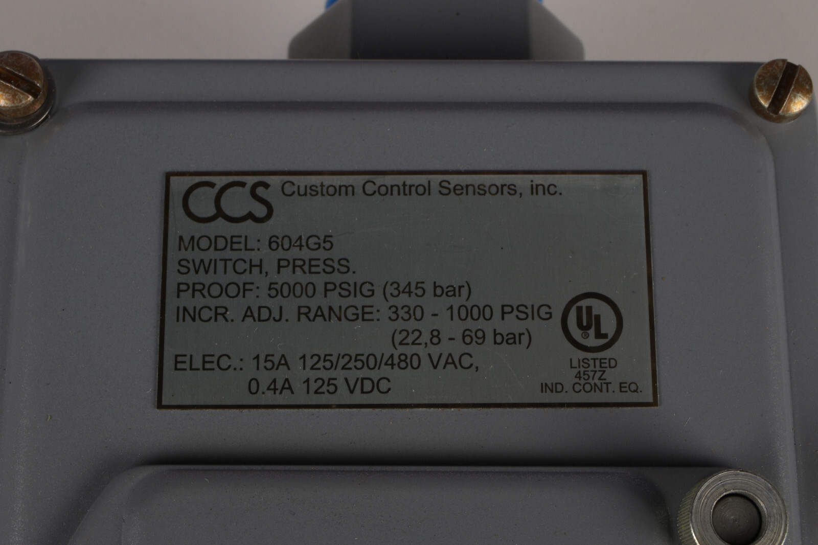 CCS 604G5 (PRESSURE SWITCH) – 6 months warranty