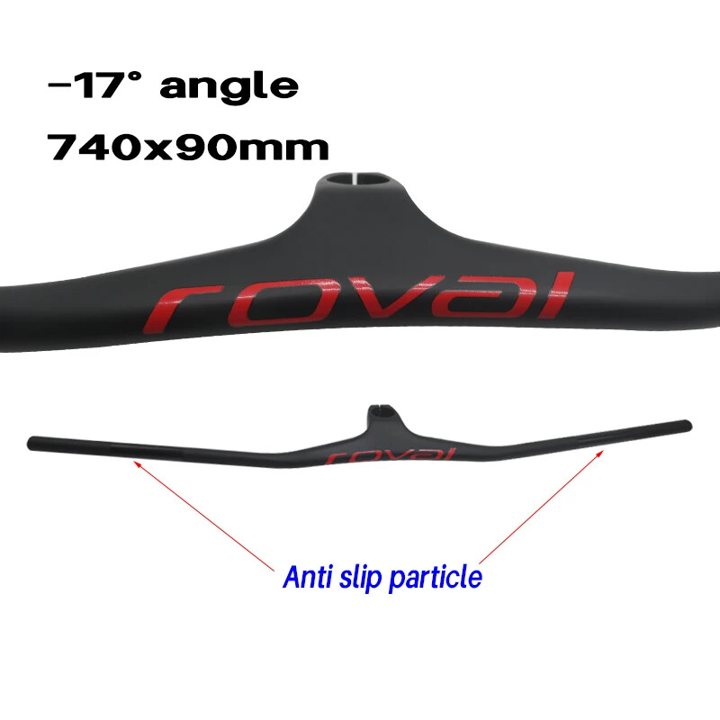 28.6mm -17 Degree Carbon Mountain Bike Integrated Handlebar with Stem 660-800mm
