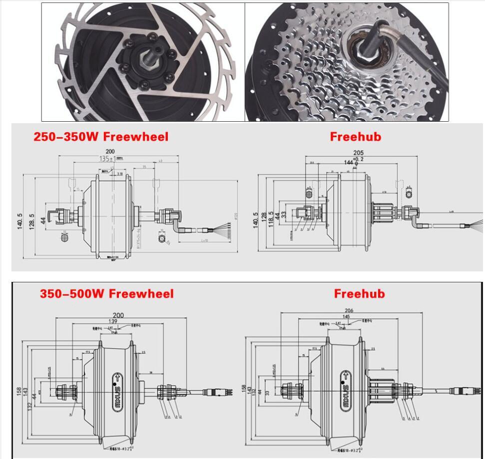 Geard Motor 36V 48V Wheel Hub Motor E-bike Conversion Kit 350W 500W 1000W 1500W