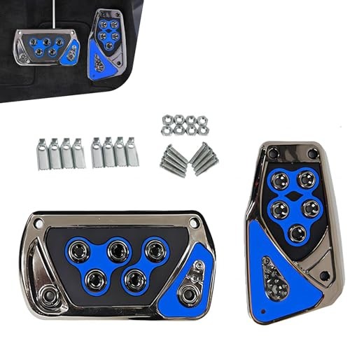 Car Pedal Pads, Anti-slip Transmission Brake and Accelerator Pedal 2 PCS Blue