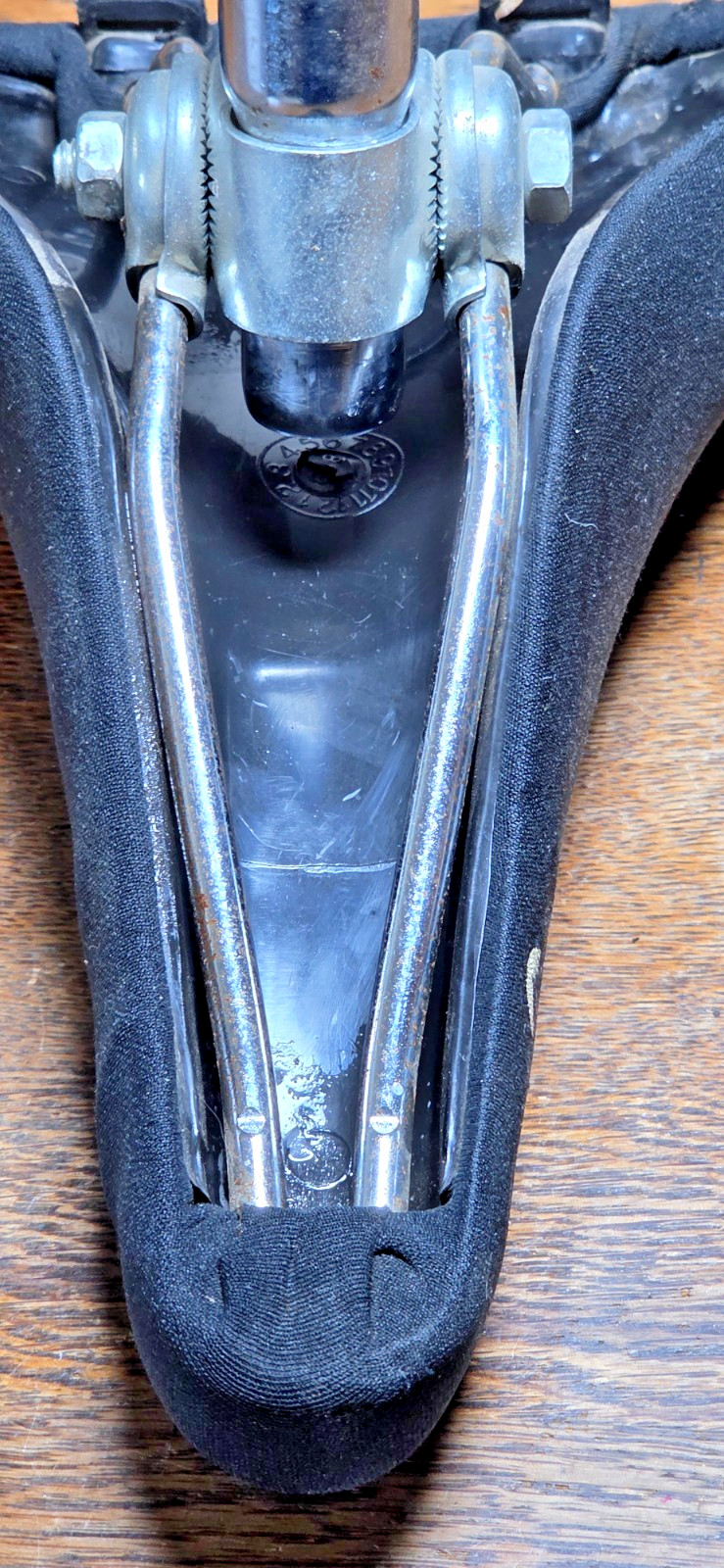 Vintage UKONG 8708 Black Synthetic Bicycle Saddle/Seat w/ 7″ Seat Post