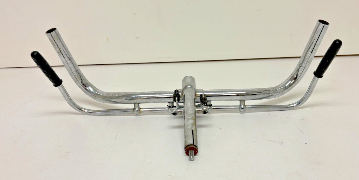 Vintage 2M 50cm Silver Steel Cruiser Bike Handlebar Quill Stem Rod Brake Levers