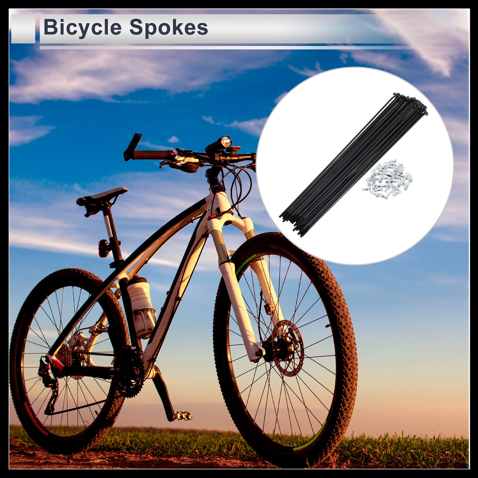 1 Set 12G 245mm Length Bicycle Spokes Nipple Carbon Steel Universal