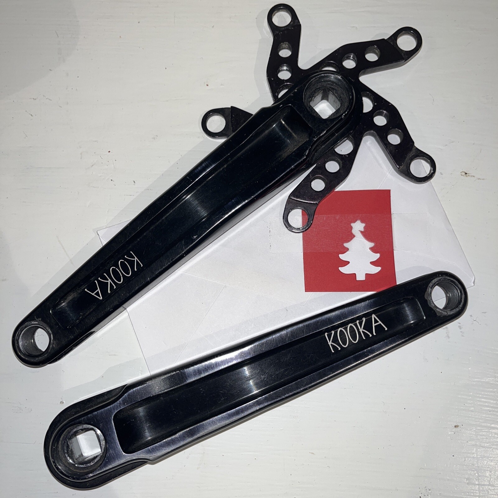 VINTAGE KOOKA FORGED 175L SQUARE TAPER CRANKSET ARM 110 BCD SPIDER – Black