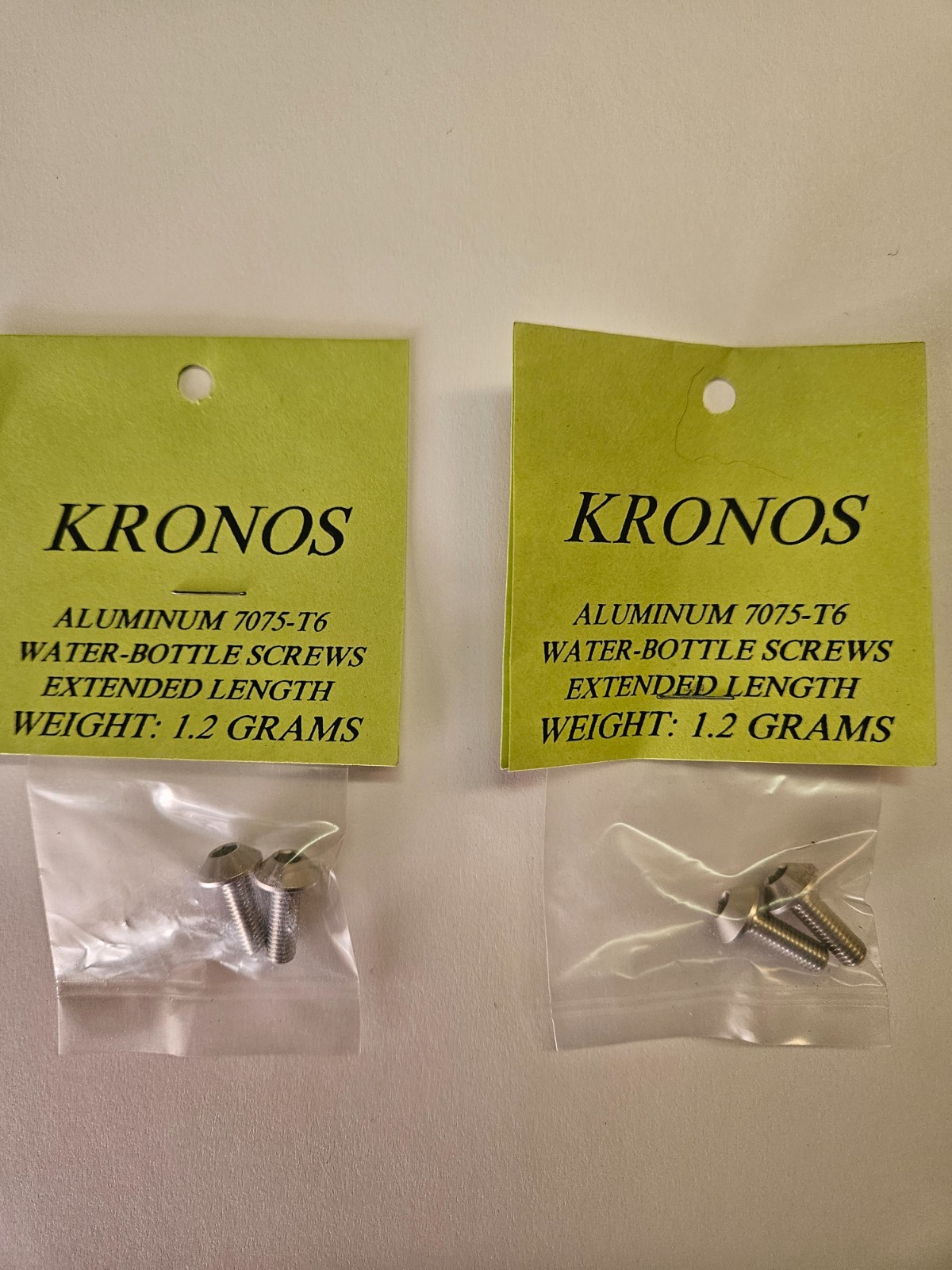 NOS – Kronos Aluminum Water Bottle Screws – 15mm length – 4 pcs.