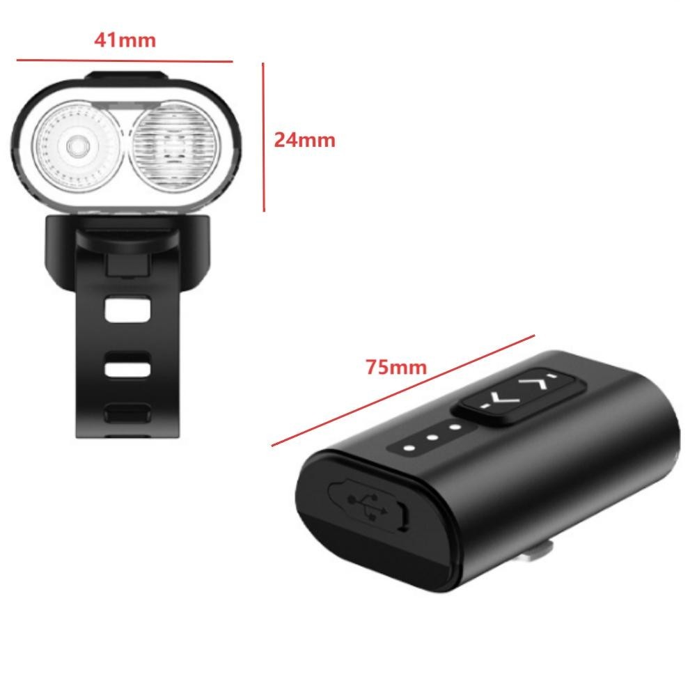 Bike Headlight Rechargeable TypeC 2000 Lumen IPX5 Waterproof for Night Cycling