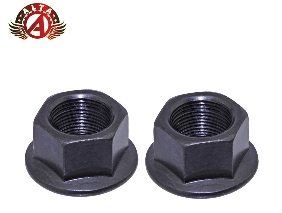 NEW! ALTA FRONT/REAR STEEL HUB AXLE NUT 14 MM SIZE IN BLACK SOLD BY PAIR