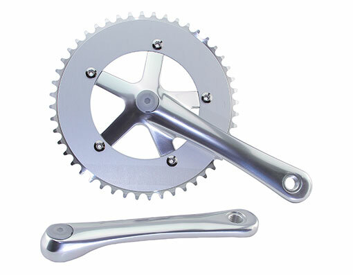NEW! ABSOLUTE 170MM LONG 48 TEETH GENUINE ALLOY TRACK CRANKSET 8160 IN SILVER.