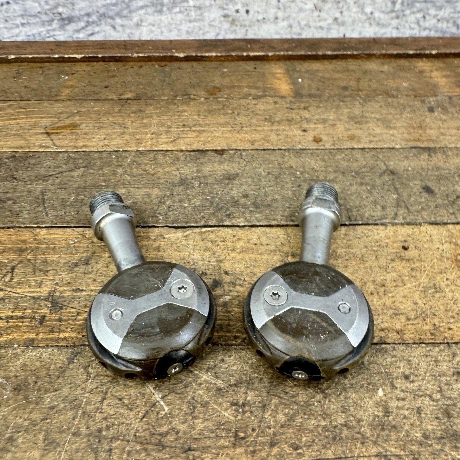 Vintage Speedplay Clipless Road Bike Pedals 9/16 Silver Pair Steel Used 80s 90s