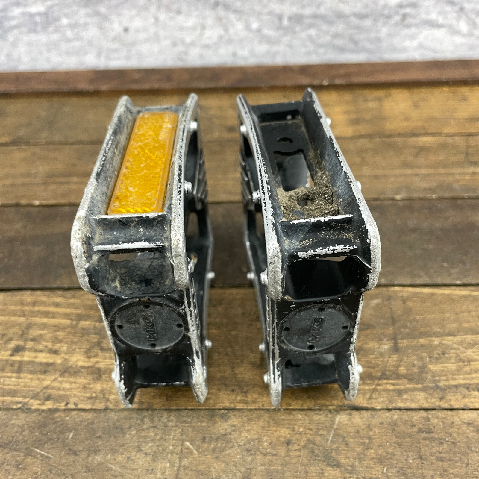 Vintage MKS MP-303 Pedals 9/16 In Old School BMX Freestyle MTB 3pc Alloy