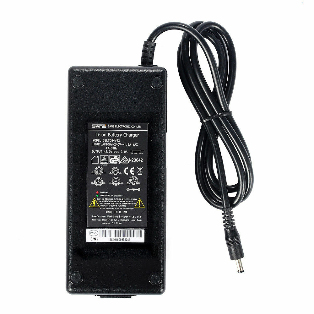 Lithium Ebike Battery Charger DC2.1 Plug for 36V Battery 42V 2A