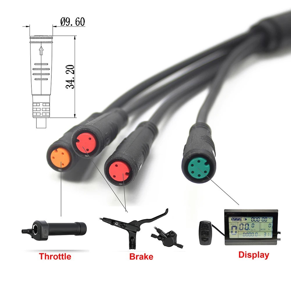 150cm 2T4 Waterproof Cable for Display Controller Brake Throttle Conversion line