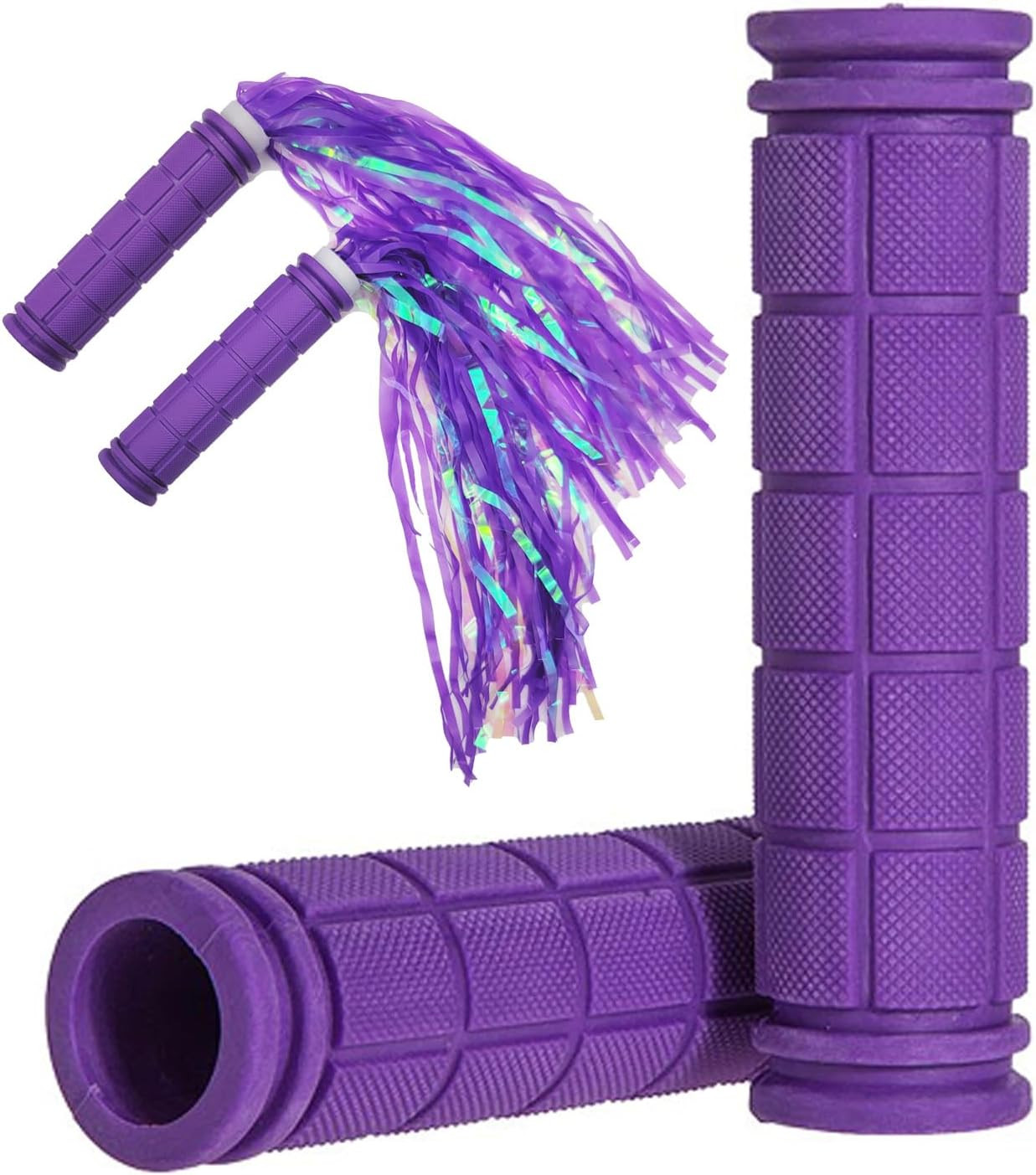 Bike Handle Grips with Tassel Streamers for Girls Boys and Kids, Non-Slip Bicycl