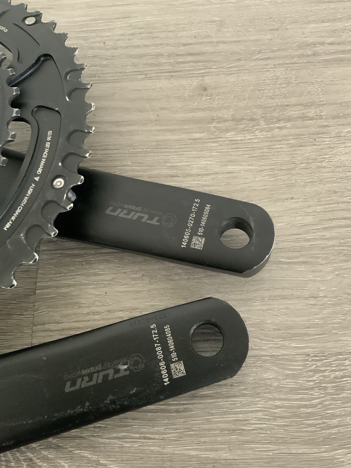 PRAXIS WORKS CRANKSET DOUBLE 172.5 MM ARMS 10 OR 11 SPEED 52-36 TOOTH BB30
