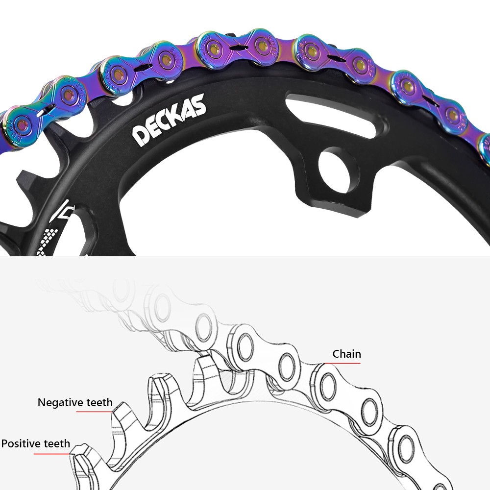 36-52T Bicycle Chainring 110 BCD Single Round Wide Narrow Teeth Chain Ring 5 Arm