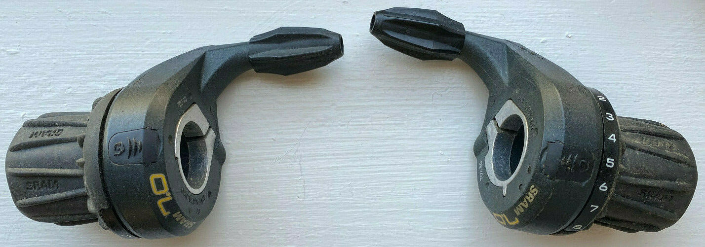 SRAM 7.0 3×8 Front Left and Rear Right Grip Twist Shifters Set MTB Bike Bicycle