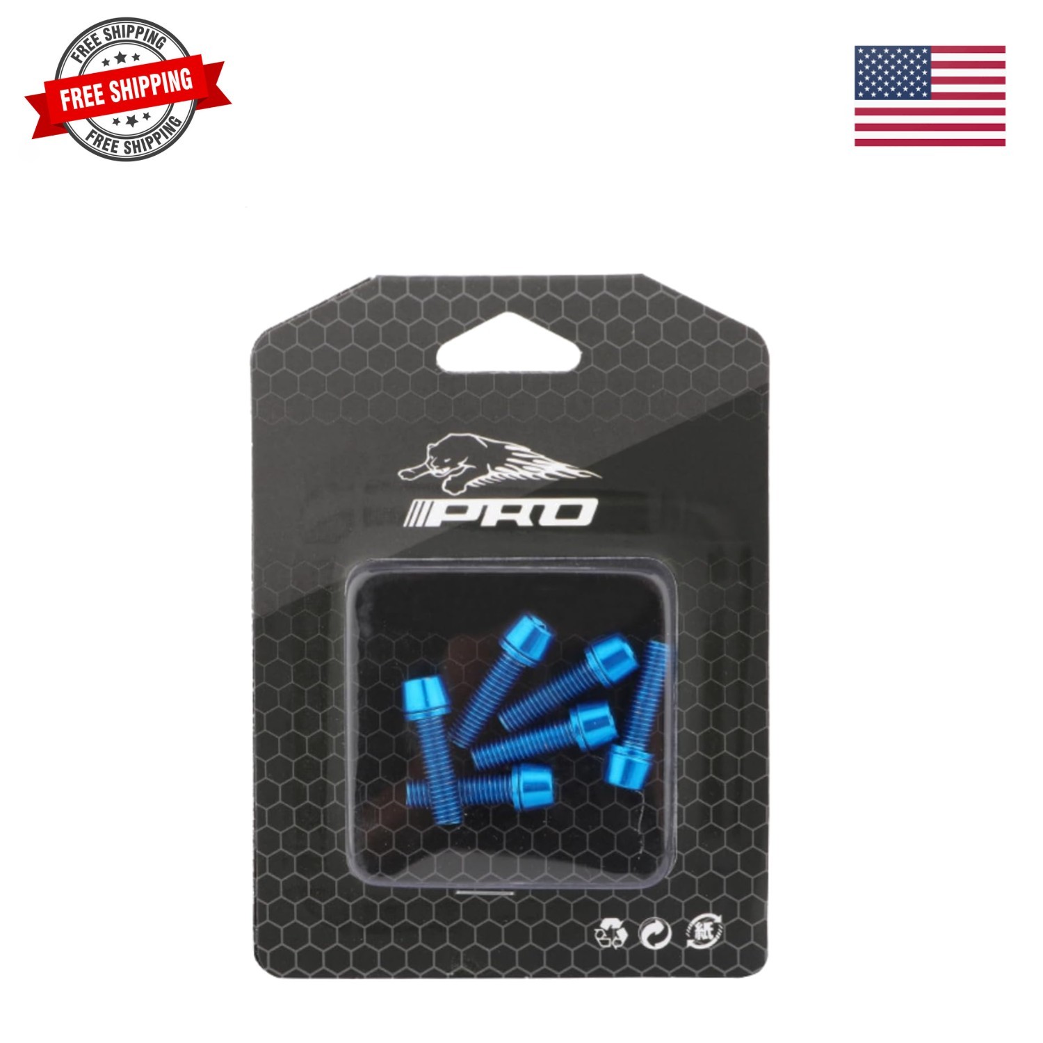 Bike Stem Bolts, Blue, 6PCS M5x18mm | Stainless Steel, With Washer, For BMX M…