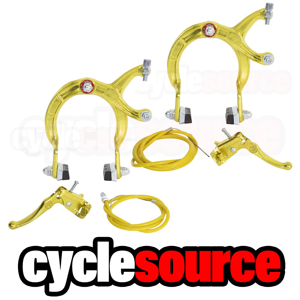 ENIX BMX Brake FRONT & REAR SET Alloy GOLD Bike Bicycle Caliper Cable Lever