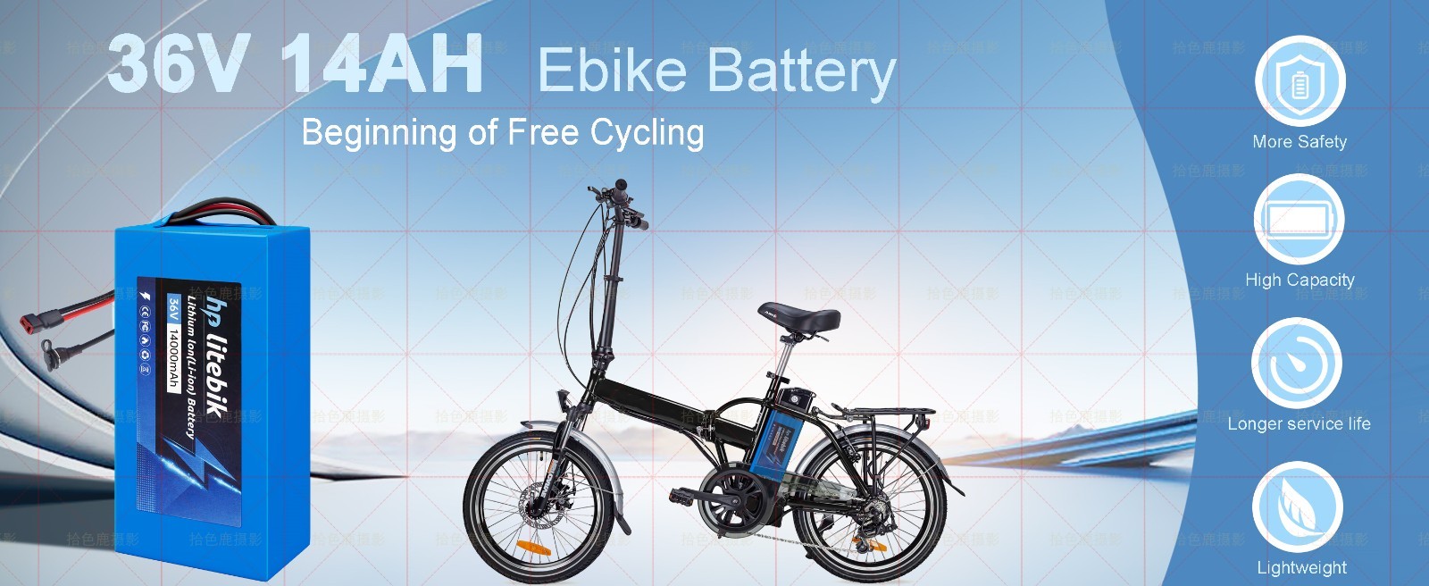 36V 14Ah Lithium ion E-bike Battery w/ 30A BMS 0-1000W Electric Scooter Bike NEW