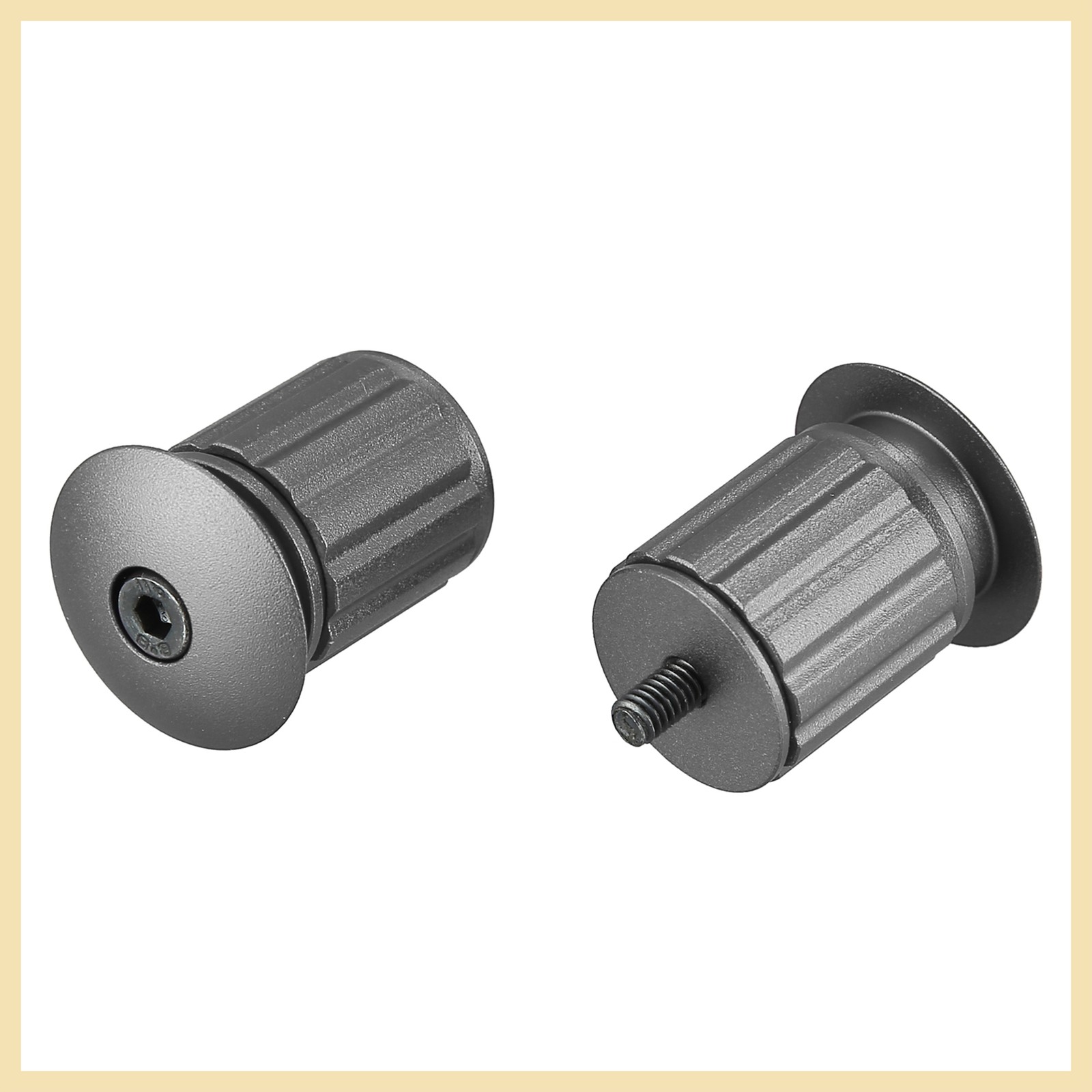 1Pair Aluminum Alloy 17.5-22mm Handlebar Plugs Bike Handlebar End Titanium Tone