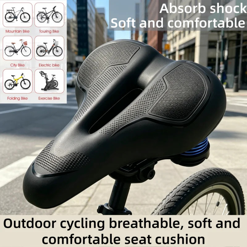 Bike Seat, Mountain Saddle, Cycling Pad-Universal Soft Shock Absorbing Breath