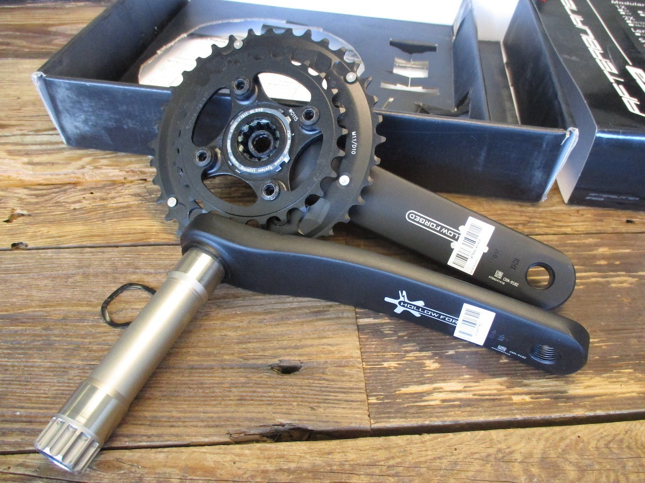 FSA Afterburner cranks, 175mm legth, 25mm spindle, 36/26 chainrings, 10/11 speed