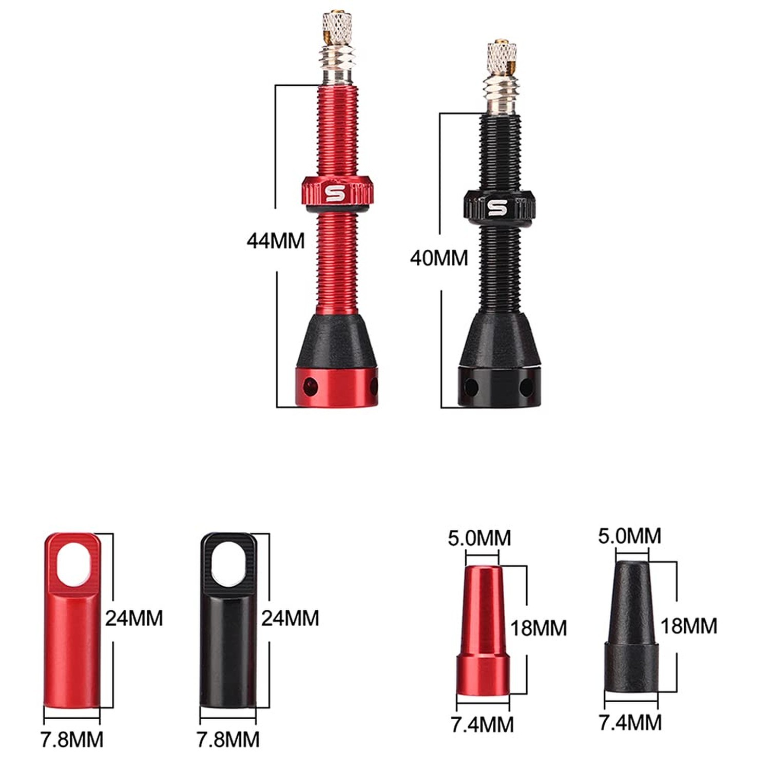 Tubeless Value Stems 40mm 44mm Premium No Leak Tubeless Presta Valve Stems Ki…