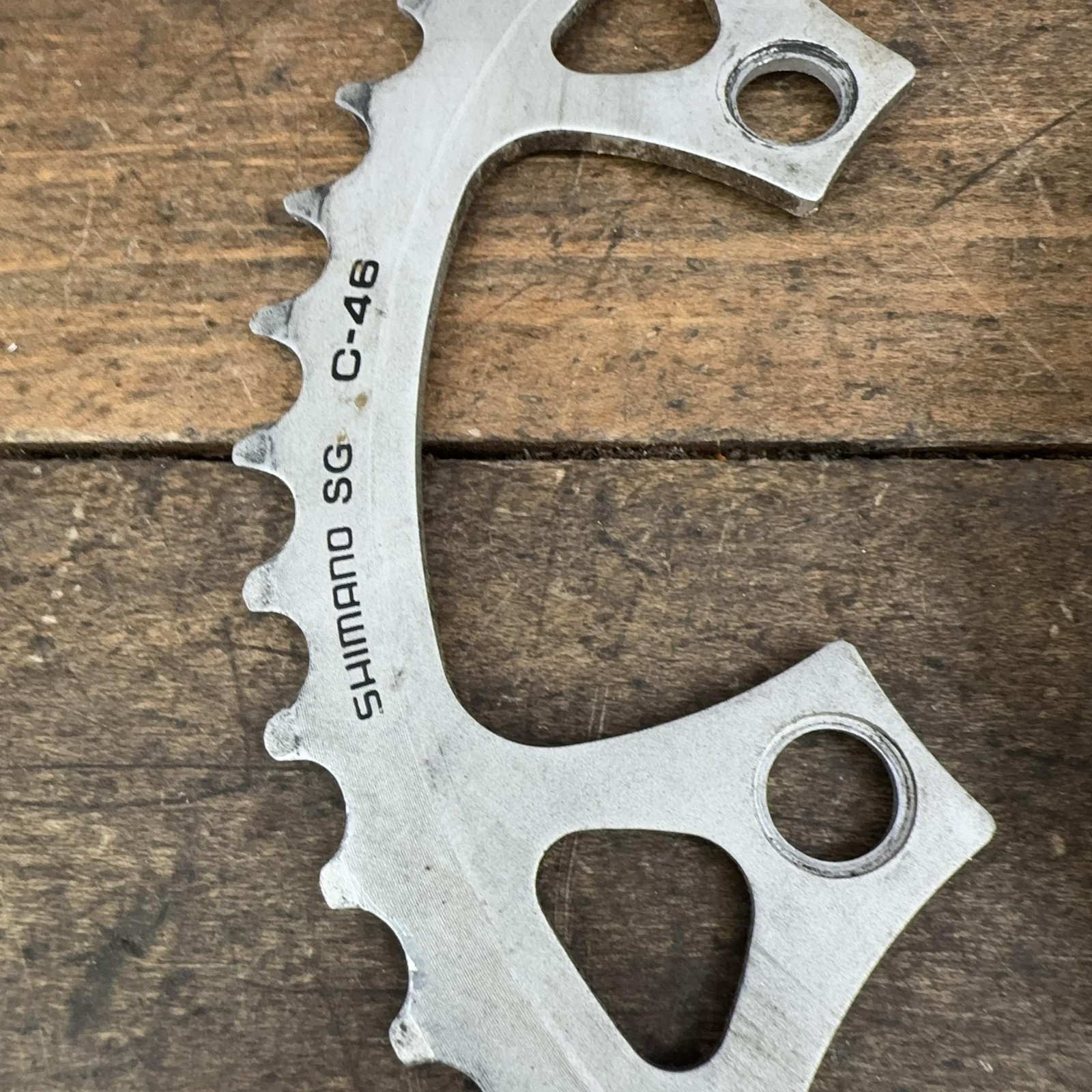 Vintage Shimano 46T, 36T, 24T Chainring Set 110/74 BCD 5-Arm Silver SG MTB