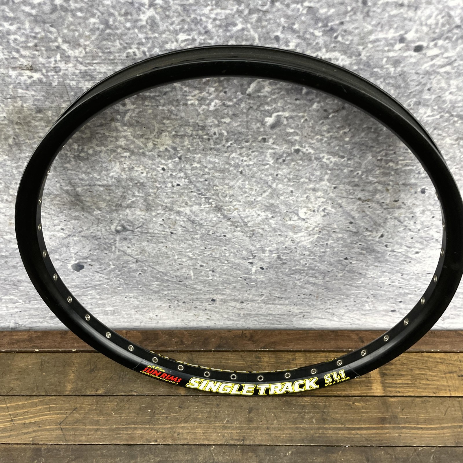 Sun Rims SingleTrack SL1 BMX Rim 20 in 36h Disc Hoop 406 x 31 Black Eyeleted 36