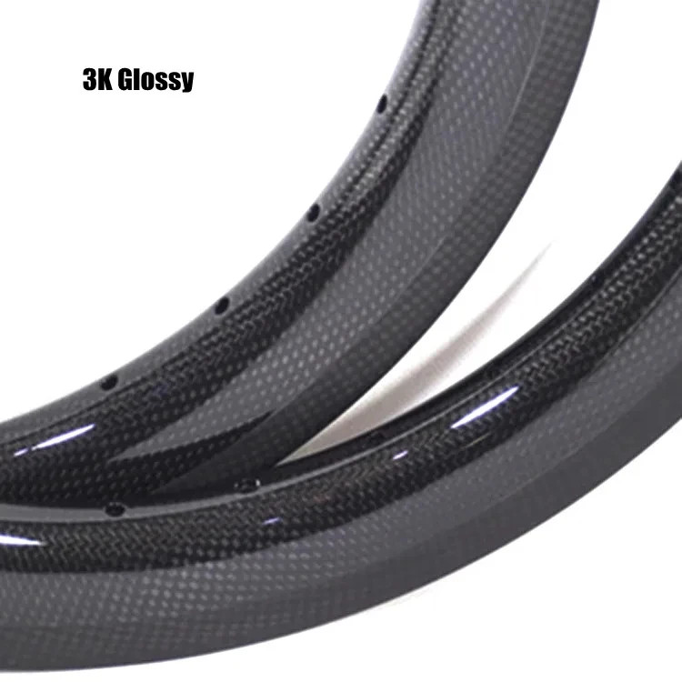 700C Carbon Rims 55mm Depth V/Disc Brake Road Bike Tubeless Rings UD/3K 2pcs