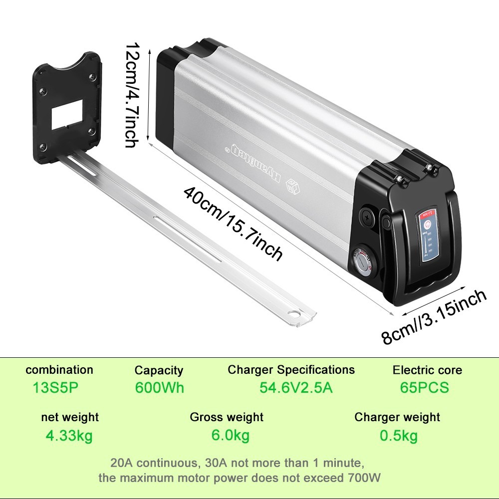 48V Electric Bike Rechargeable Li-ion Battery for ANCHEER Gocio Fold24 12.5Ah