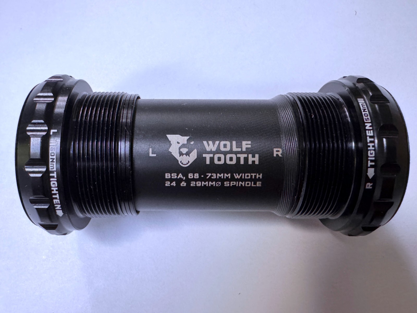 Wolf Tooth Bottom Bracket – English (BSA), 68/73mm, For 24mm Spindle, Black