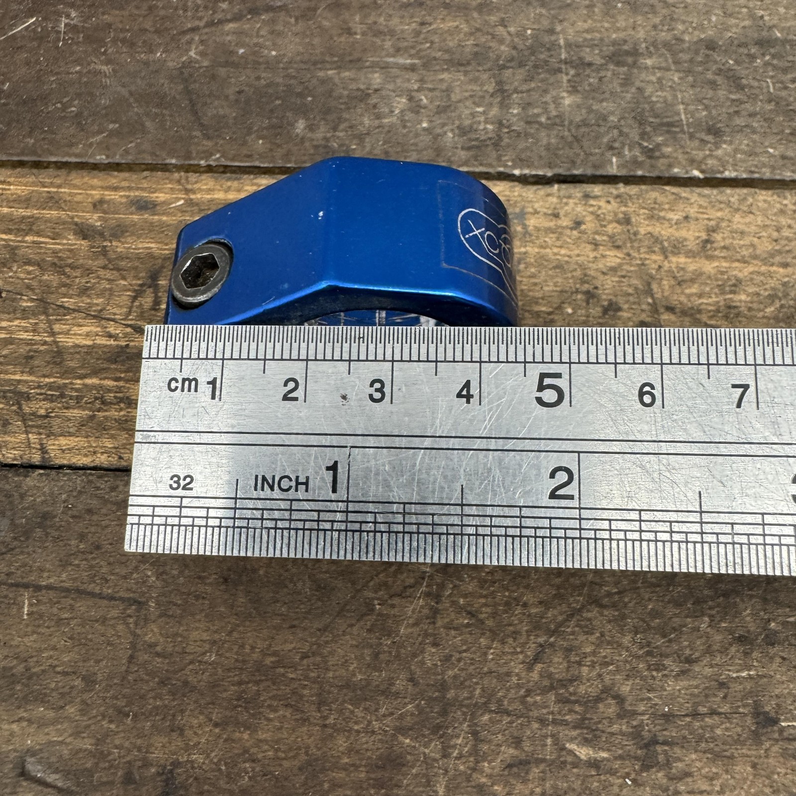 VIntage Xcaliber BMX Seatpost Clamp 25.4mm Blue Alloy 80s OG X-Caliber Collar