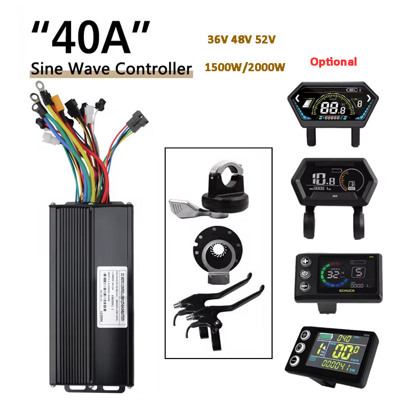 E-Bike 1500W-2000W 40A Sine Wave Controller +UKS6/S866/S869/H-100 LCD Display