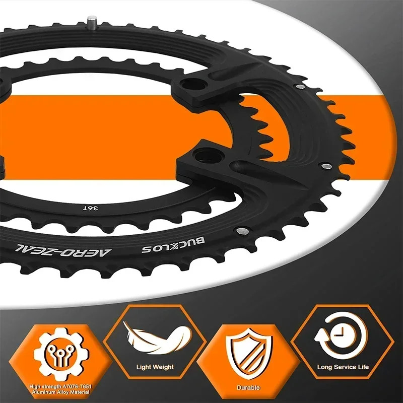 Ultralight Double Chainring for Road Bike 110BCD 50-34T 52-36T 53-39T Bicycle Cr