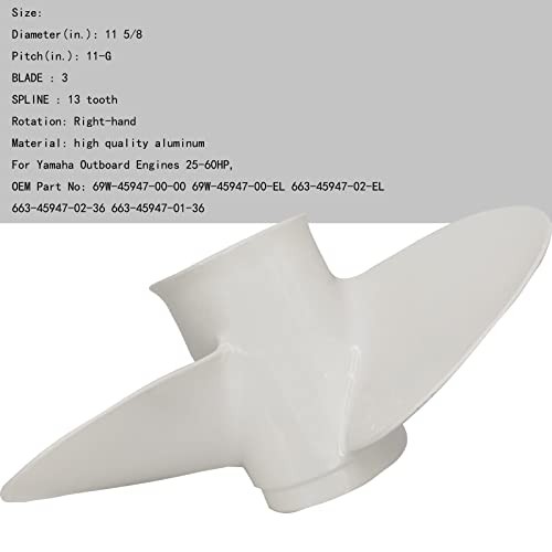 11 5/8×11-G Boat Propeller for Yamaha – for Yamaha Outboard Engines T25 30hp