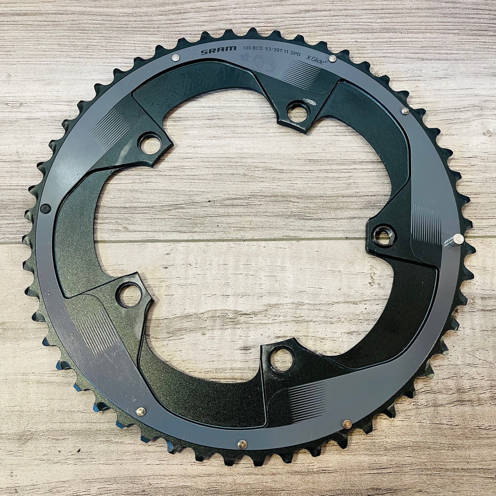 SRAM XGlide 53 Tooth 11 Speed Chainring 130 5-Bolt Hidden Bolt