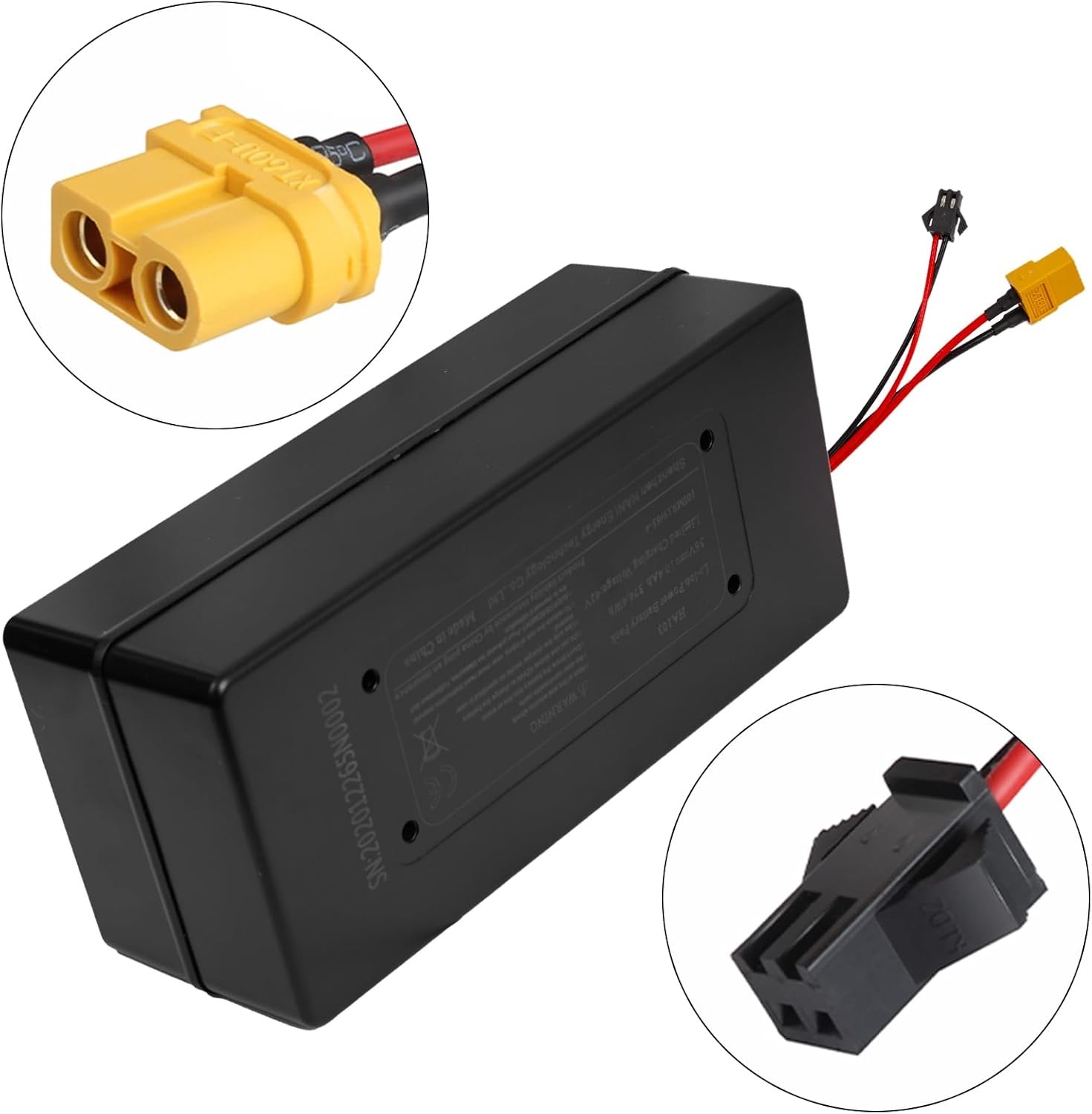 E-Bike Battery 36V 6Ah Rechargeable Lithium Battery with T-Plug XT60 Connectors