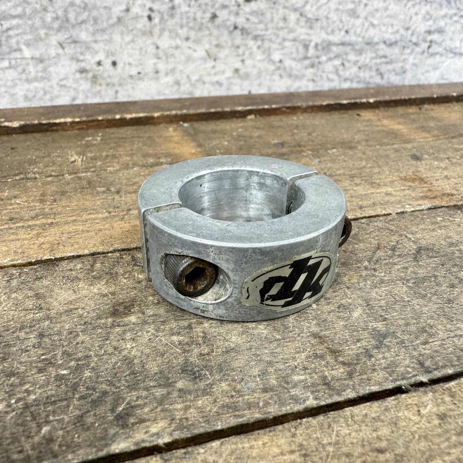 Vintage DK BMX Seatpost Clamp 28.6mm Silver Alloy 90s Mid School BMX Bike Part